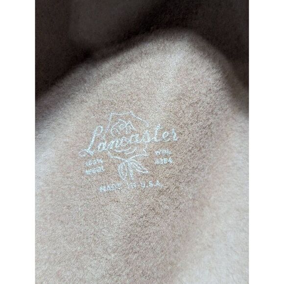 Lancaster Women's Tan 100% Wool With Feather Trim Fedora Hat - Picture 3 of 6